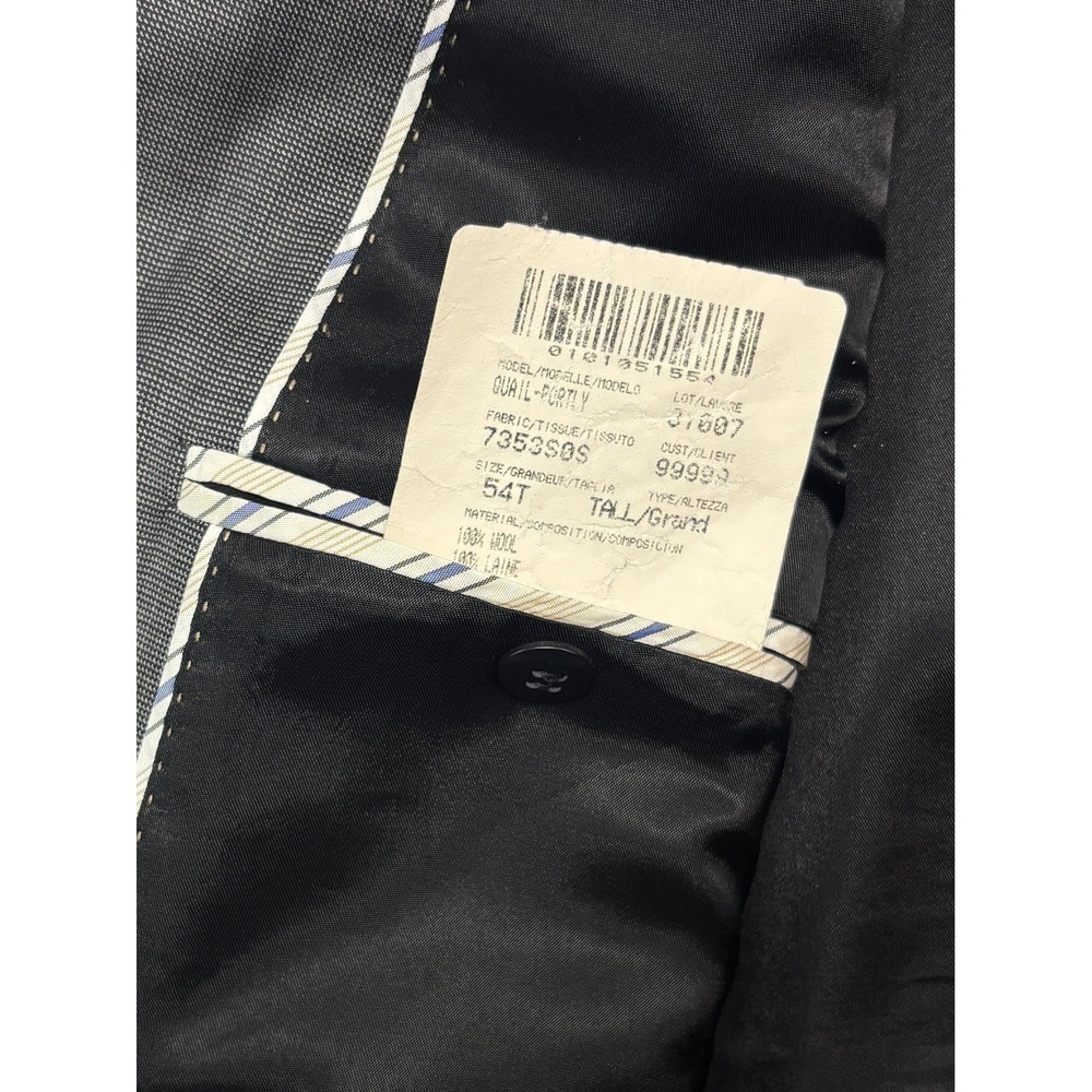 Gray Nailhead 54T 54L Blazer Jacket Sport Suit Coat 100% Wool All Season Mens - Picture 6 of 11